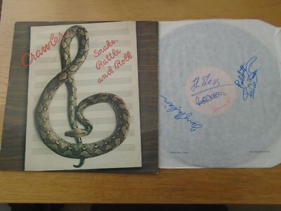 CRAWLER SNAKE RATTLE & ROLL 1ST UK PRESS LP FULLY SIGNED. promo-cut out