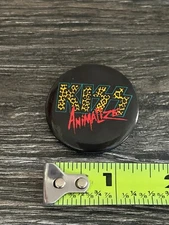 KISS BUTTON Pin Badge Animalize Logo Round 1 1/2" 1984 Kiss Company Vintage Kiss