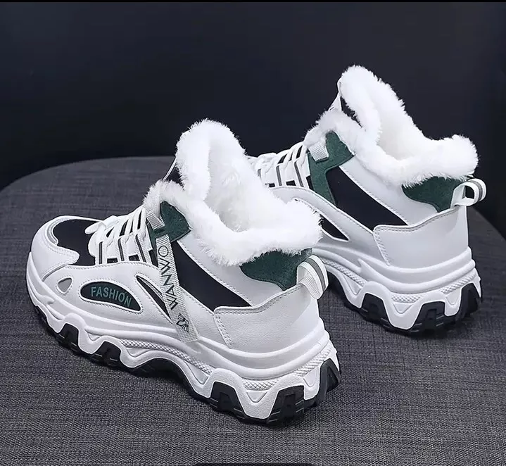 New Women s Casual Sneakers Color block Thick Sole Chunky