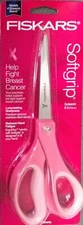 Fiskars 01-005792 8" Breast Cancer Awareness Softgrip Scissors