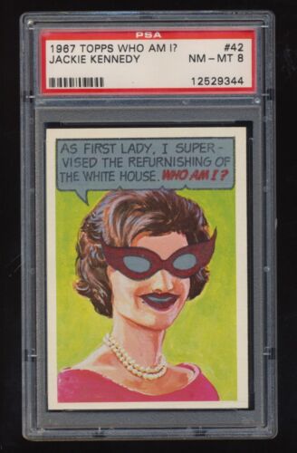 PSA 8  1967 Topps Who Am I   Jackie Kennedy  # 42   Unscratched  Set Break - Afbeelding 1 van 2