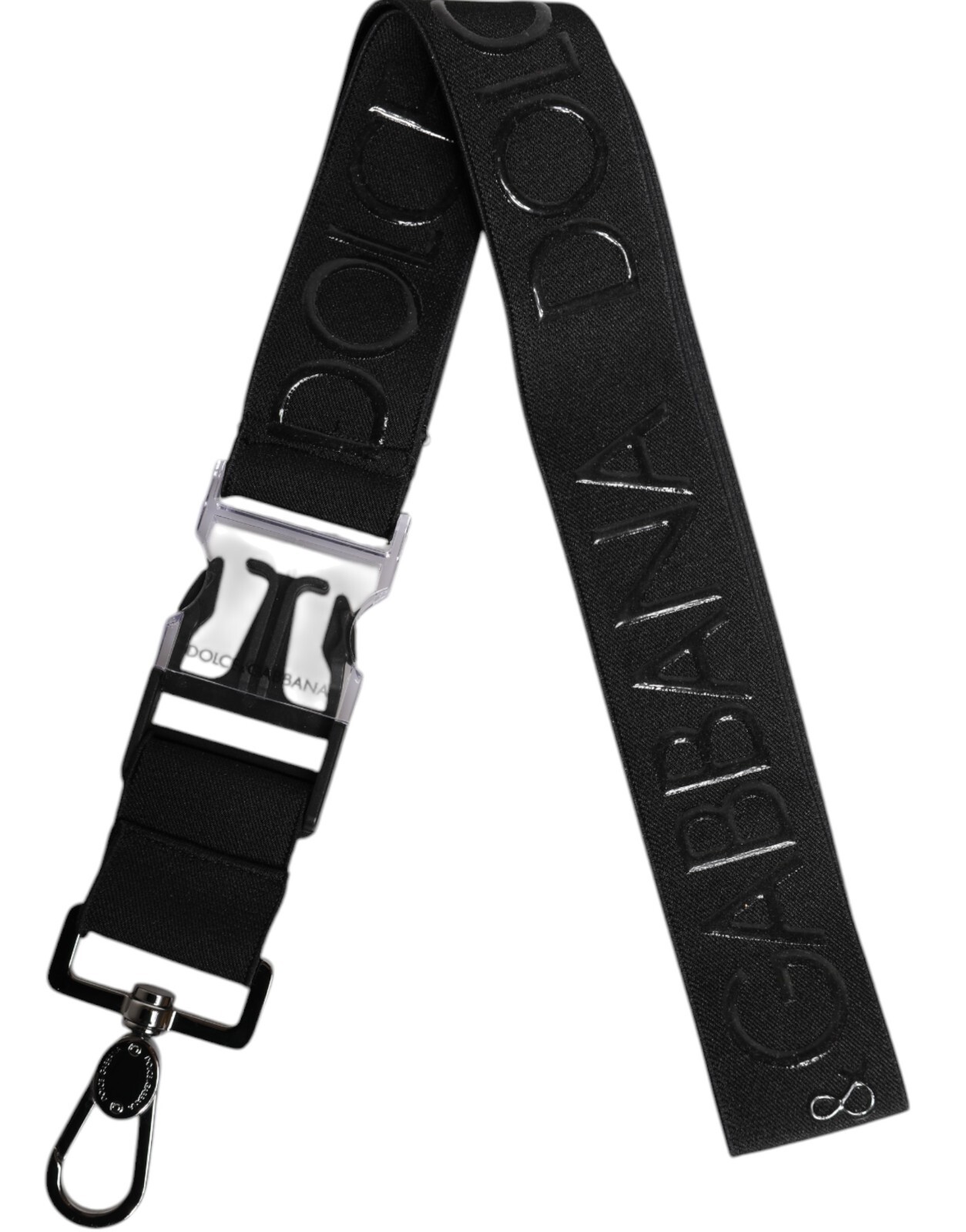 Брелок для ключей DOLCE - GABBANA с черным эластичным полиэстером и прорезиненным логотипом DG для мужчин 450 долларов США 45790₽