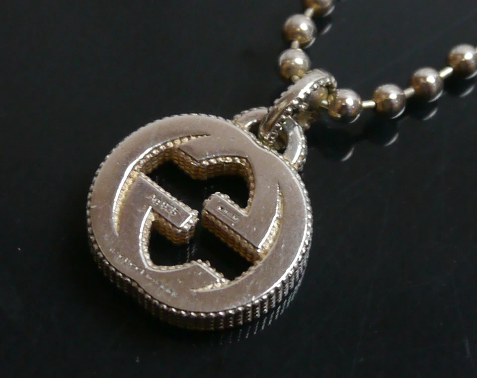 Autentica collana Gucci ad incastro GG in argento sterling #12312 - Immagine 3 di 4