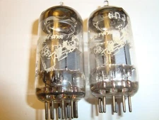 Matched Pair 6DJ8 Tubes, Philips Amperex Bugle Boy, 1962 Production