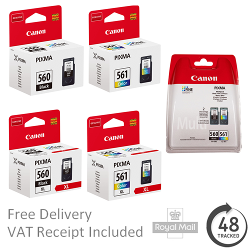 Original Canon PG560 & CL561 / PG560XL & CL561XL Ink Cartridges for