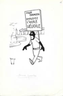 RARE HUMOR + SUPERB ORIGINAL PRESS DRAWING SIGNED GASTON FRITZ DIT RIT