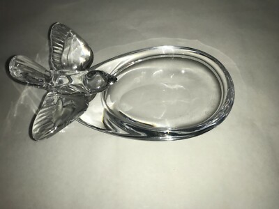 Vannes Le Chatel France Crystal Bird Bowl/cigar /pipe holder 7 x 3 1/2 x4.25  