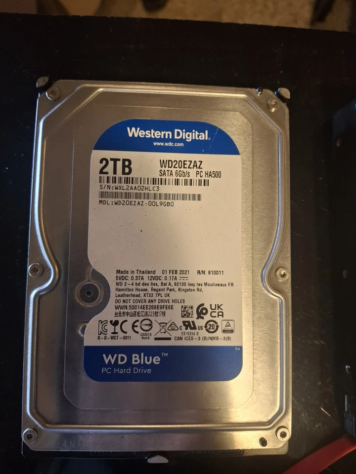 WD20EZAZ-00L9GB0 WESTERN DIGITAL 2TB THAILAND Feb 2021 Hard Drive - Image 2 of 4