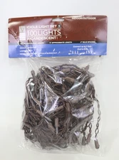 Vickerman 100 Red-White-Green Mini Light Icicle Light on White Wire 9"..