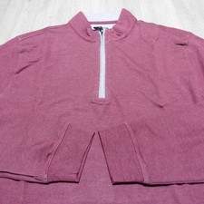 Johnnie-O Men's Medium Golf Sully 1/4 Zip Pullover Sweater Port Red LS