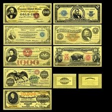 8pcs/set US Dollar Gold Foil Banknotes Commemorative Plastic Money Collectibles