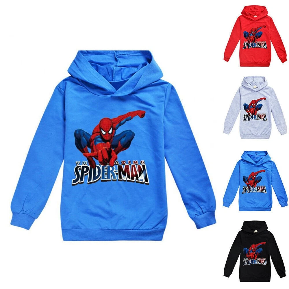 VETEMENTS ��Spider Man Felpa con Cappuccio per Ragazze Ragazzi Felpa con Cappuccio Pullover Abbigliamento