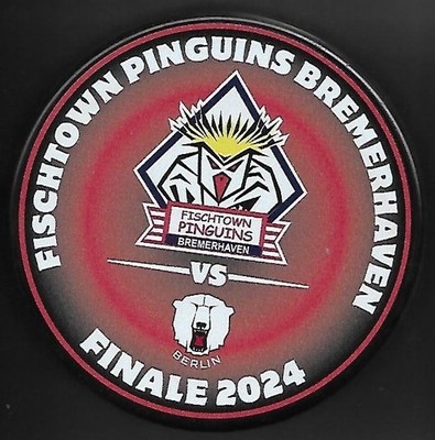 Eishockey Puck  EISBÄREN BERLIN  VS BREMERHAVEN  FINALE 24   DEL NHL
