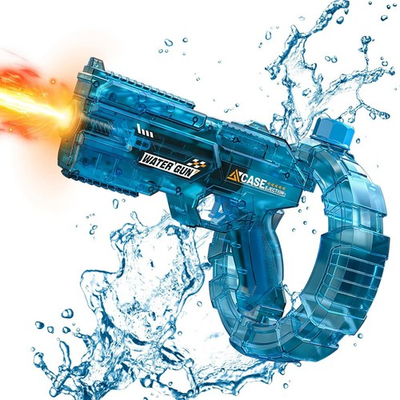 #ad Automatic Electric Water Gun Toy LED Flash 400ML Large Capacity Long Range $43.99