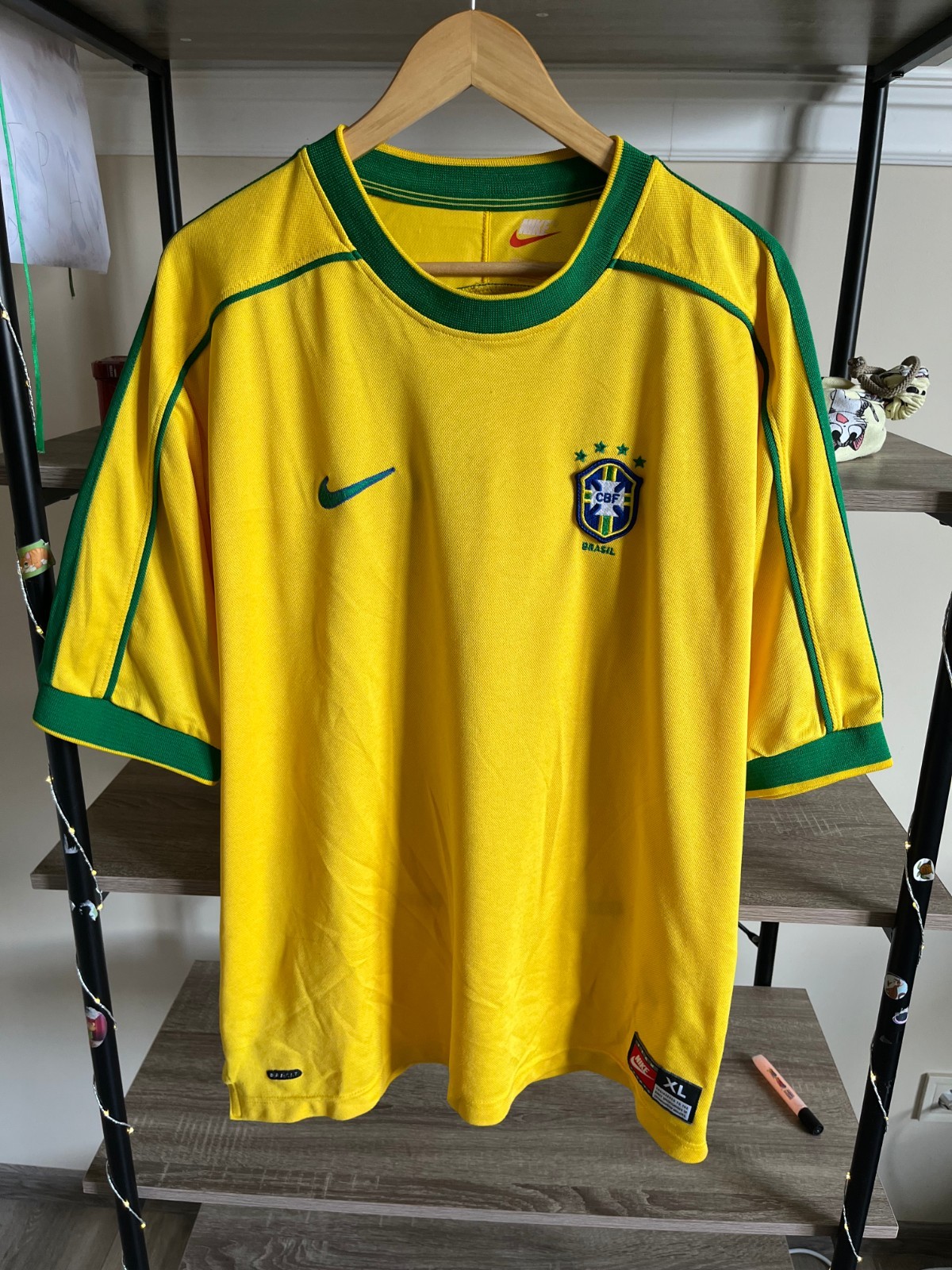 Brazil Home football shirt 1998/2000 Original Vintage Jersey Nike Soccer size XL