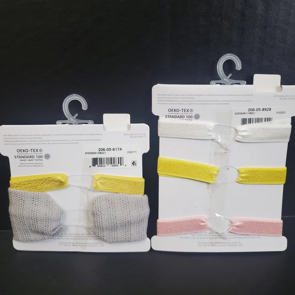 Carter's Just One You 2 Piece, 3 Pc Soft Baby Headbands ~ Yellow Flowers, Bows - Image 4 of 4