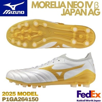 MIZUNO Soccer Cleats MORELIA NEO 4 Beta JAPAN AG White / Gold
