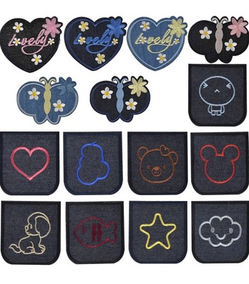 Chstarina 15 Pieces Embroidery Bee Heart Patch Embroidered Badge Iron and Sew on