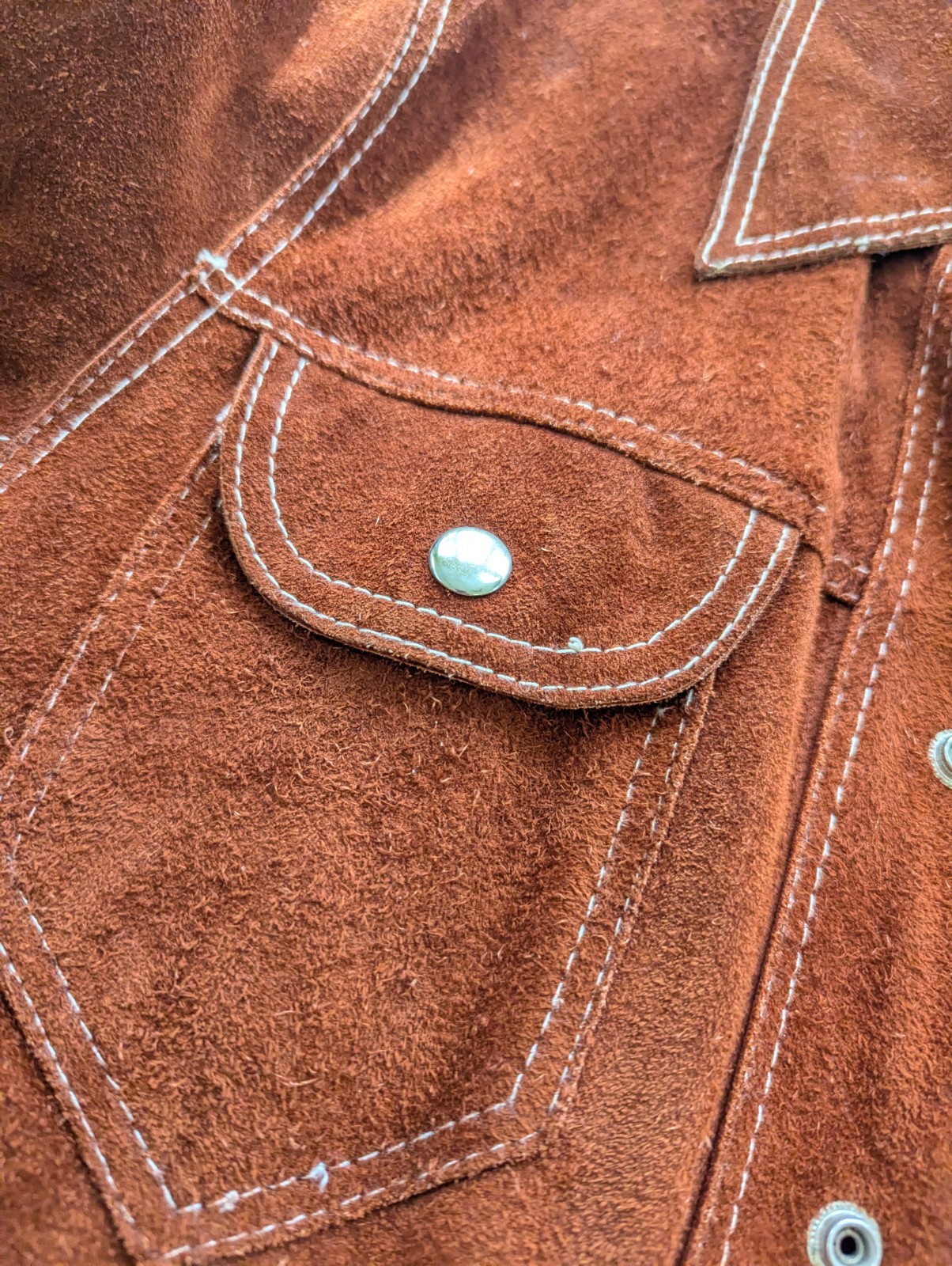 Vintage Brown Suede Button Front Basic Jacket Men… - image 11