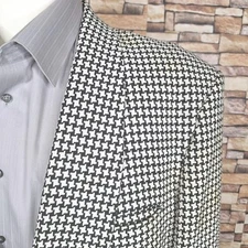 Cezar Del Prado Sport Coat  Mens 46L Multicolor Check Shawl Double Breasted