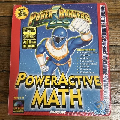 RARE SEALED Power Rangers Zeo PowerActive Math PC Computer City BIG BOX Game  96