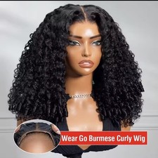 24 Inch Burmese Curly Lace Front Wig Human Hair 220 Density HD Lace Glueless