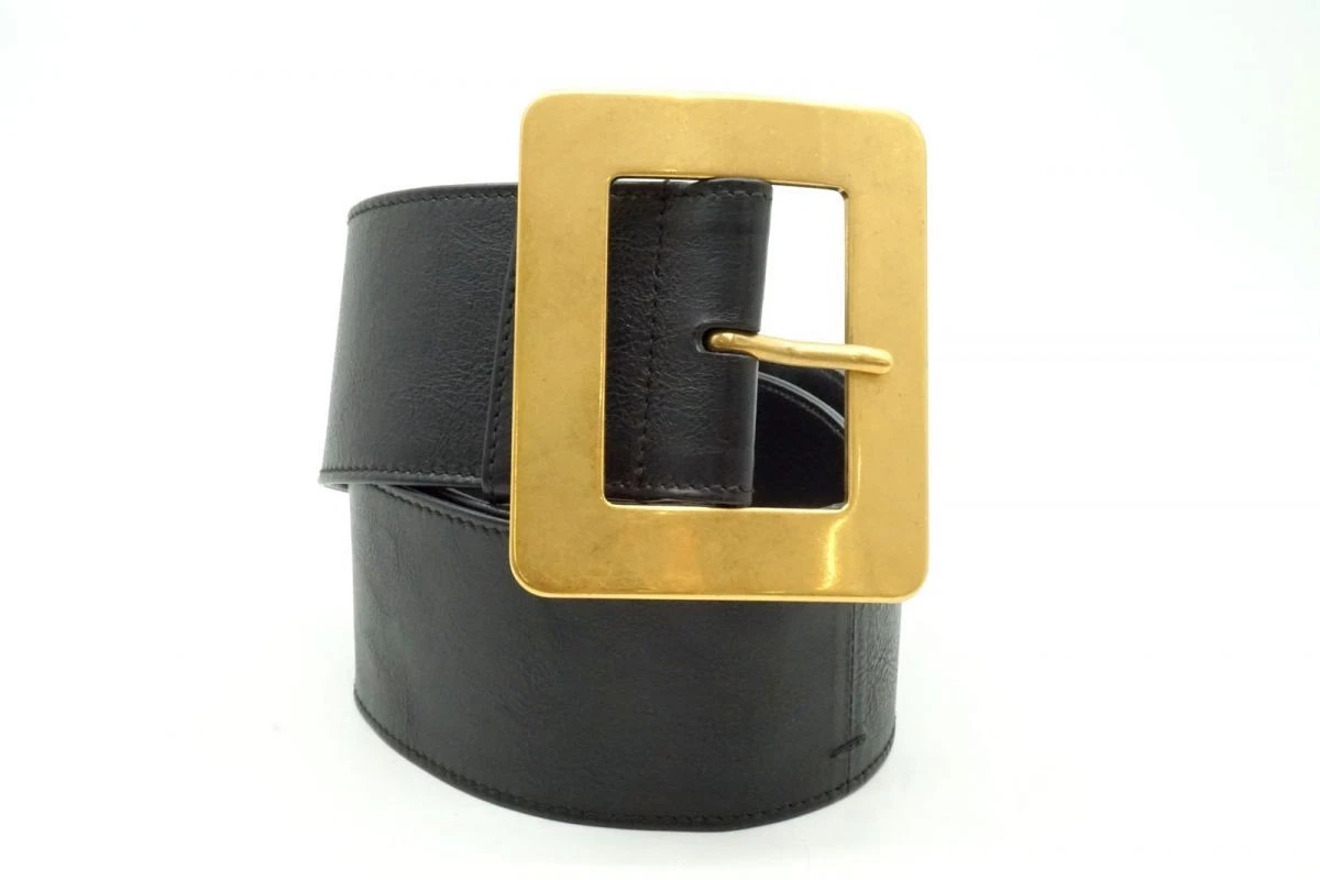 Yves Saint Laurent rive gauche Vintage Wide belt Waist mark 