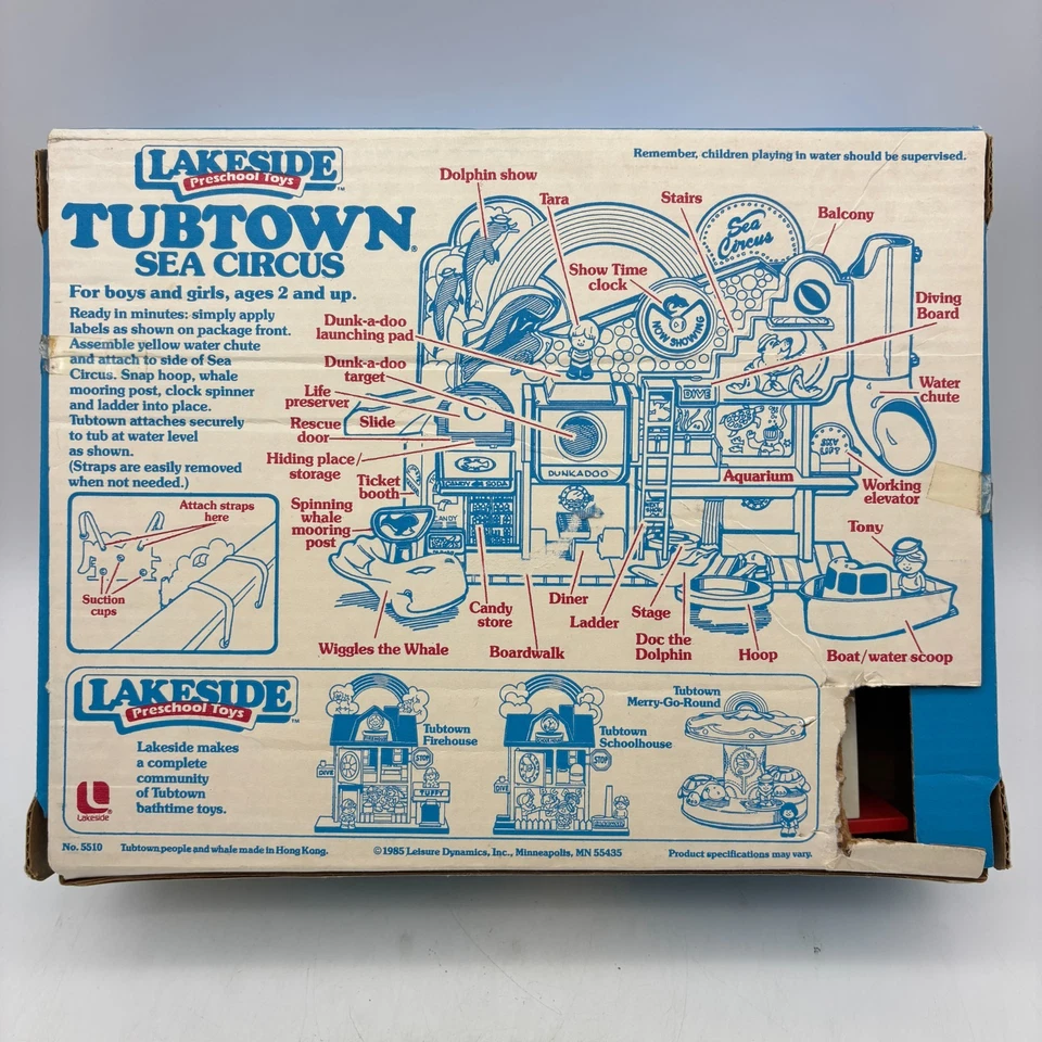 Juego Tubtown Sea Circus DE COLECCIÓN con caja INCOMPLETO Lakeside 1985 Tub Town Foto 2 de 4