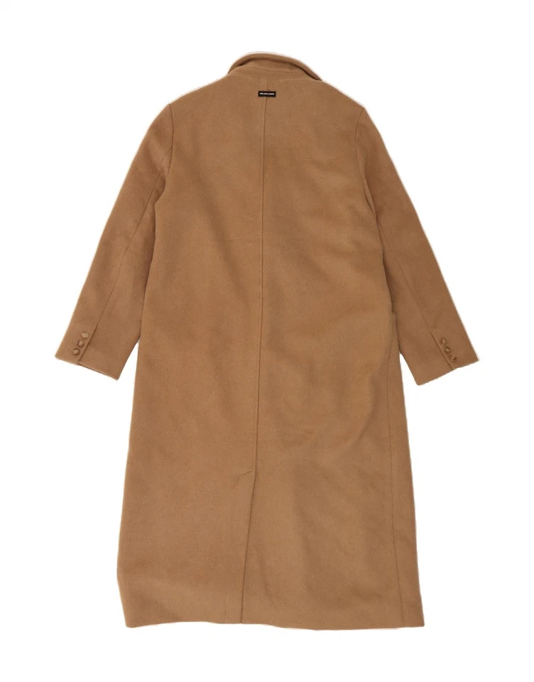 Casaco feminino PEPE JEANS peito duplo Reino Unido 16 grande lã marrom BE01 - Imagem 2 de 4