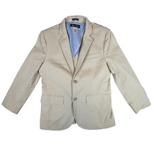 J Crew Crewcuts Blazer Boys 12 Beige Cotton Stretch Suit Jacket Wedding Preppy