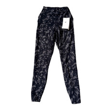 Nike One Dri-FIT Leggings Women  s XS High-Rise 7/8 Black Gray Print FZ3229-010 N