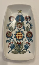 Vintage Figgjo Flint Saga Norske Design Handpainted Platter Made In Norway