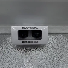 Ultra Pro VIVID Heavy Metal Dice D20 powder coat (2 Dice Set) Solid Zinc-Alloy