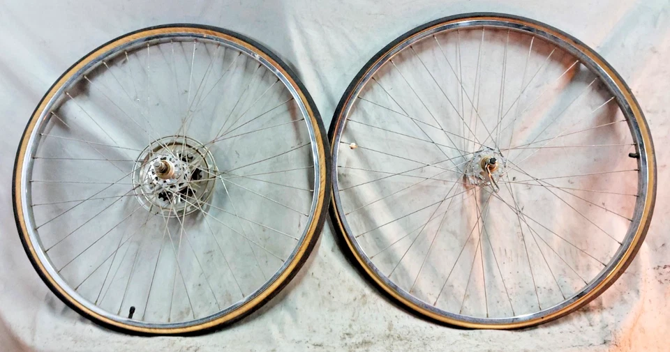 Sunshine Vintage 27" 630ISO Road Bike Wheel Set Freewheel 126/100 High Flange QR - Image 2 of 4