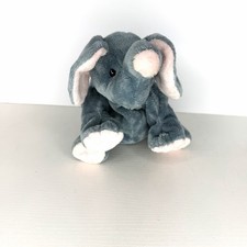TY Pluffies Winks Elephant Plush Beanbag Toy Gray 10in No Tags 2010 TyLux