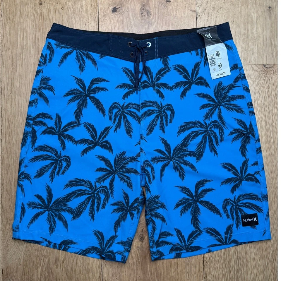 Neu mit Etikett Hurley Weekender 20" Boardshorts blau heroisch Herren Bademode Palme 29