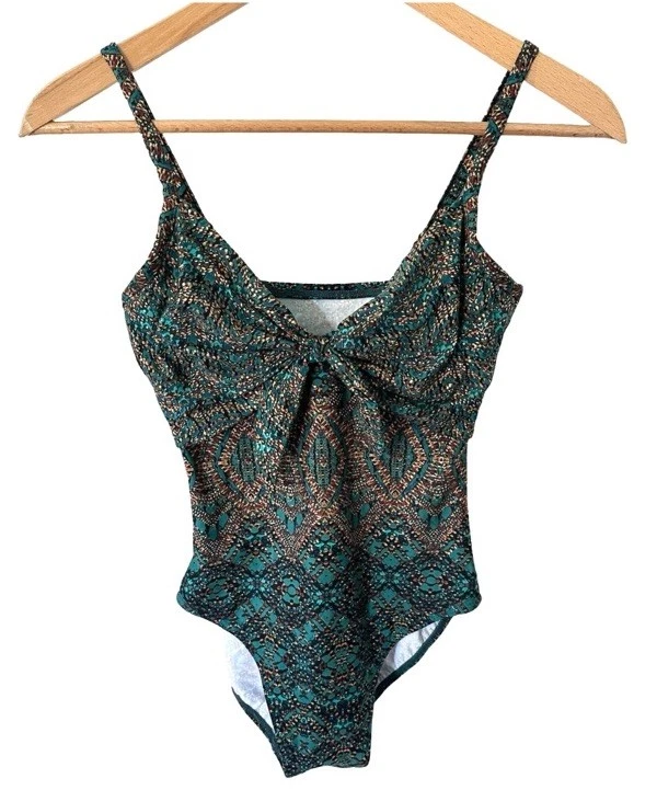 Miraclesuit Pin-up Sz 10 One Piece Swimsuit Underwire Slimming Nile Blue NWOT - Image 2 of 4