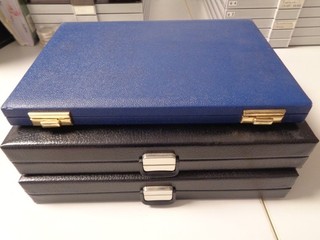 3 Stück Münzschatullen / Kassetten für hunderte 5 10 DM Münzen in Silber