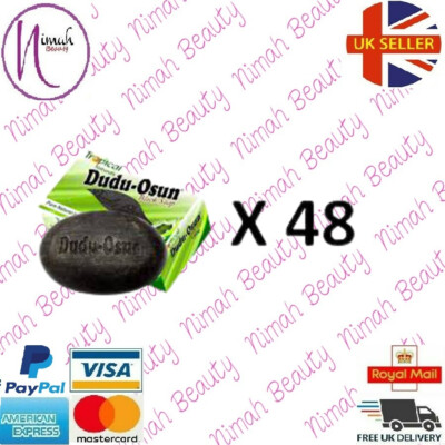 48 x Dudu Osun African Black Soap 150g bei Ekzemen, Akne, (48er Pack) Neu Verpackung