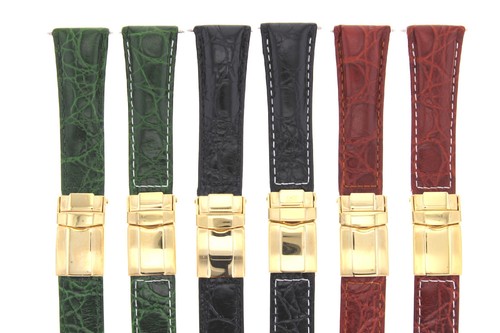 Coccodrillo Cinturino in pelle per ROLEX DAYTONA regolari Nero Marrone  Verde Giallo Oro | eBay