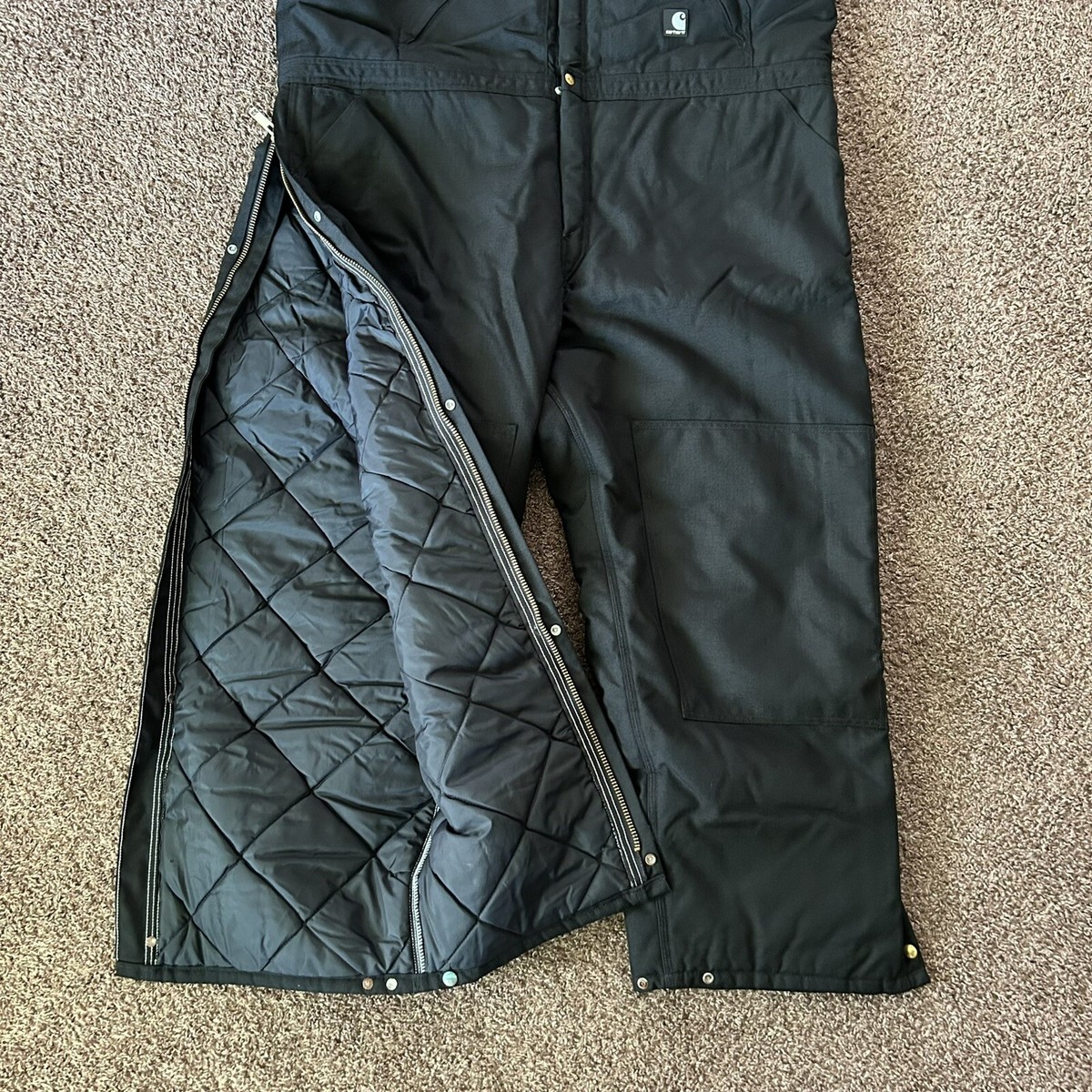 Carhartt Bib Men 50 X 32 Black R33 Extremes Arctic Zip Front