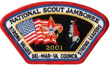 2001 Jamboree Del - Mar - Va Council DE JSP Red Bdr (AR1880)