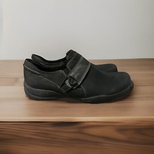 Clark  s Women  s Black Leather Loafers Size 6