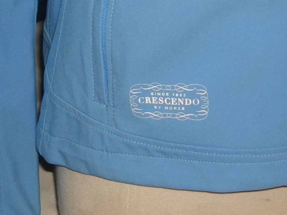 CHAQUETA HORZE CRESCENDO MINKA AZUL CAPARAZÓN SUAVE CON MANGAS EXTRAÍBLES CREMALLERA COMPLETA TALLA XS Foto 3 de 4