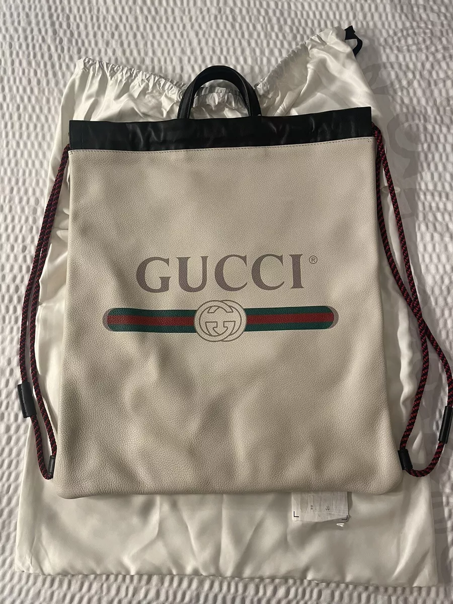 Gucci print hotsell leather backpack