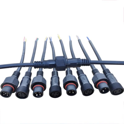 Male Female Wire IP68 Waterproof Cable Connectors Electrical Power Plug Socket