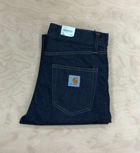 Carhartt Wip Pontiac Pant Jeans Rinsed Loose relaxed straight fit Denim  Blue | eBay