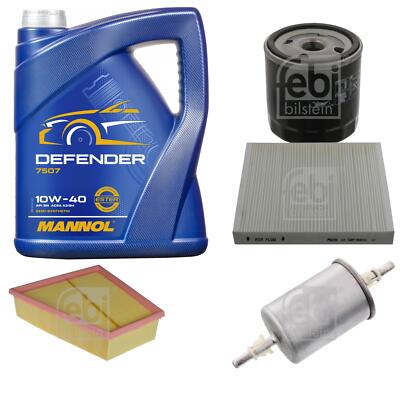 FEBI BILSTEIN Inspektionspaket 5L MANNOL Defender 10W-40 für VW Polo 9N_ 1.4