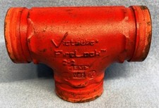 VICTAULIC FIRELOCK GROOVED END TEE, 2"/60.3, STYLE 20, DUCTILE IRON, ORANGE