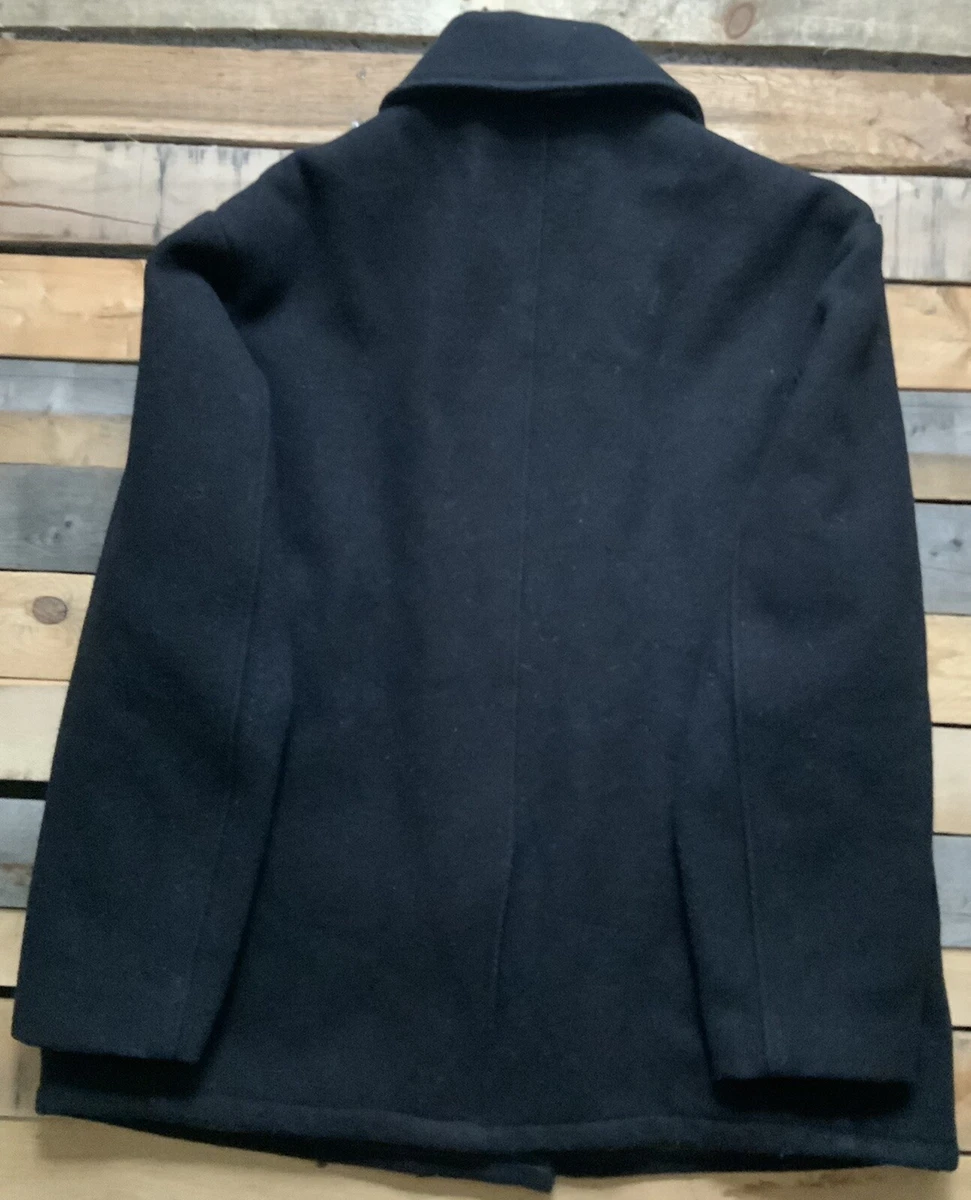 SCHOTT 740N 10 Button Pea Coat Wool Size Large Made in USA | eBay